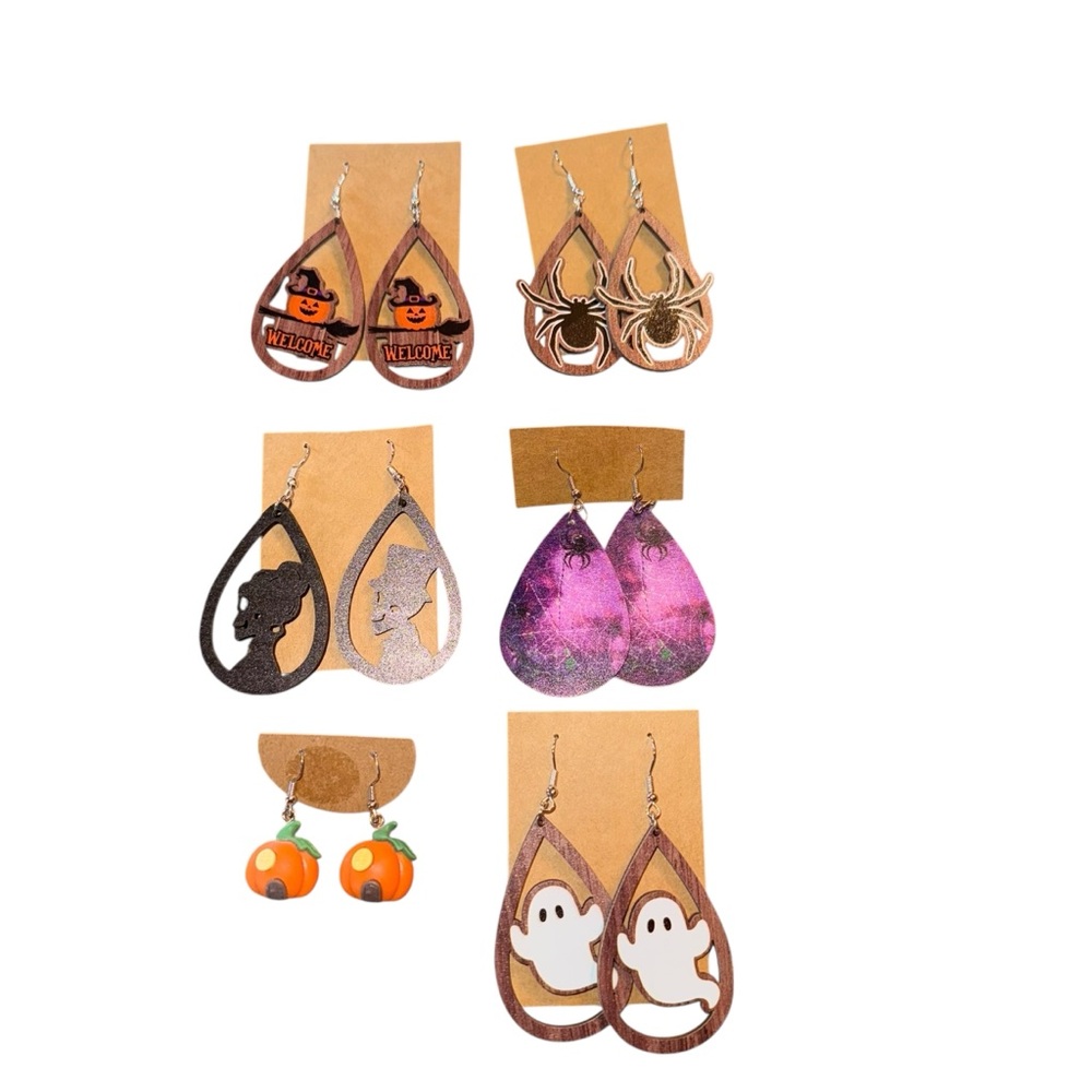 Fall/Halloween Earrings Lot of 6 Pairs New Pierced Earrings Halloween Earrings